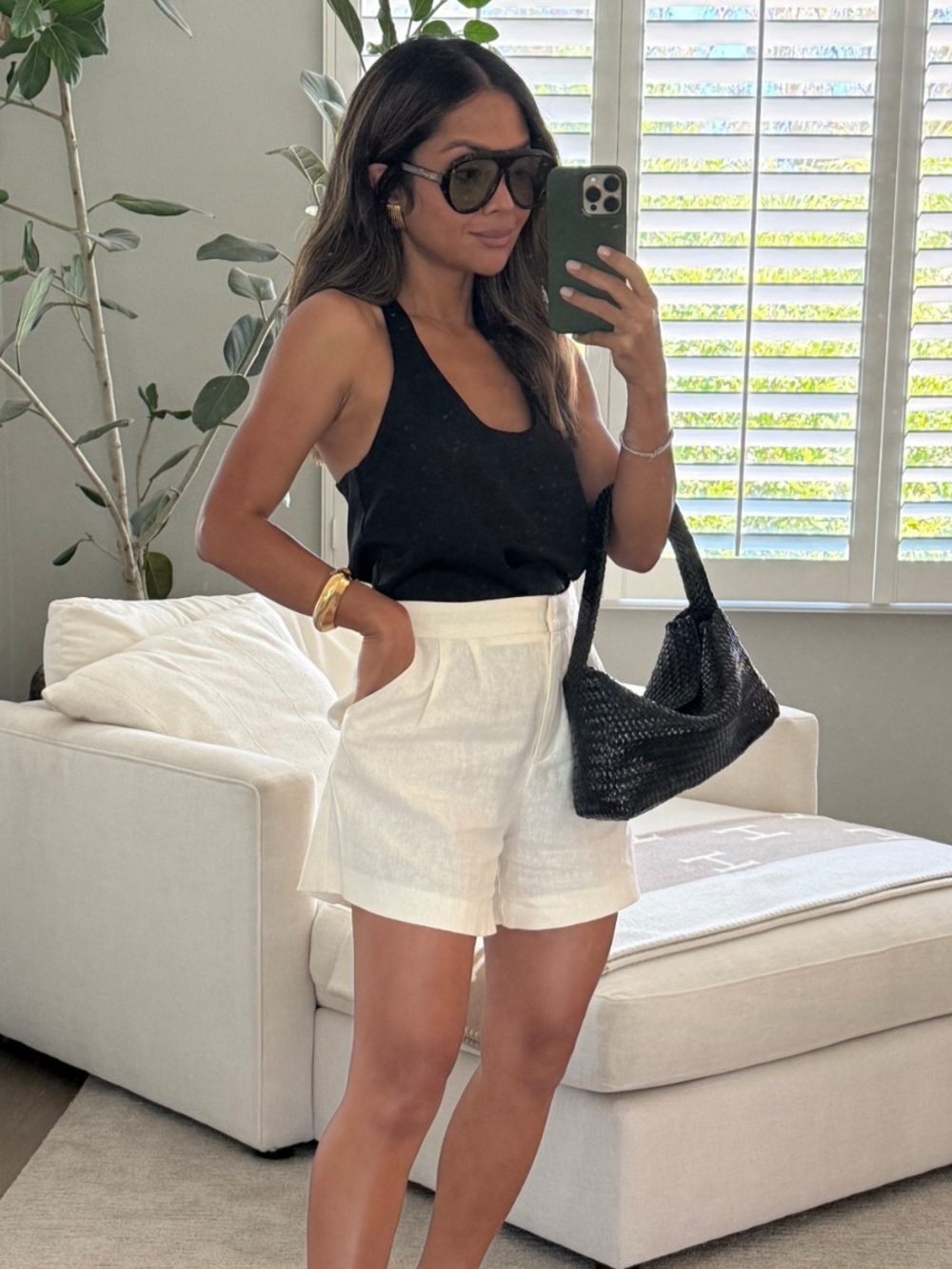 Zara Ivory Linen Blend Women's Shorts